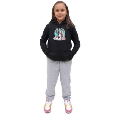 Imagem de Conjunto Moletom Infantil Estampa de Unicornio Menina-Feminino