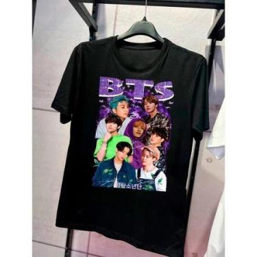 Imagem de Camiseta Personalizada BTS K-POP Unissex - loja dinka, G, Preto