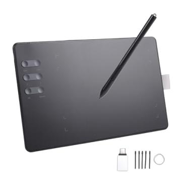 Imagem de Diydeg Tablet de Desenho Gráfico Área de Desenho de 4,49x6,81 pol. Com 16384 Níveis de Pressão 6 Teclas de Atalho 5 Pontas de Caneta Adaptador OTG para Win/MAC/Android Compatível Com (P3)