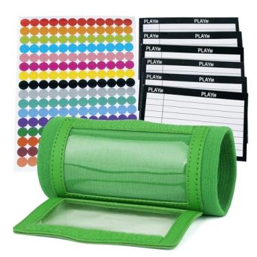 Imagem de GOGO Pulseira de futebol com QB Playbook - Wrist Coach - 192 adesivos e 6 cartões de sinalização para bricolage (verde)