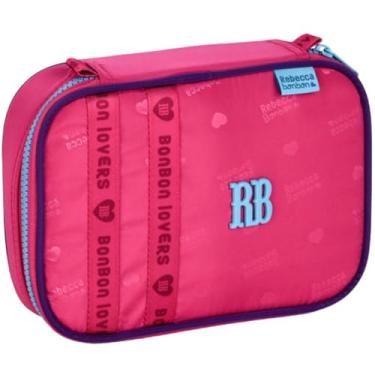 Imagem de Estojo Escolar 36 Pens Rebecca Bonbon com Divisórias Internas, Forro Reforçado, Fechamento em Zíper, Design Colorido p/Meninas, Infantil (Rosa)