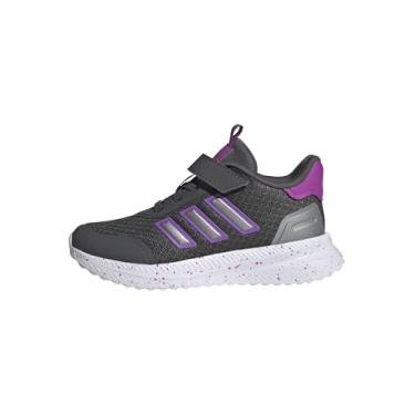 Imagem de adidas Tênis masculino de renda elástica X_PLR Path, Cinza/Roxo Explosão/Ferro Metálico, 11 Little Kid