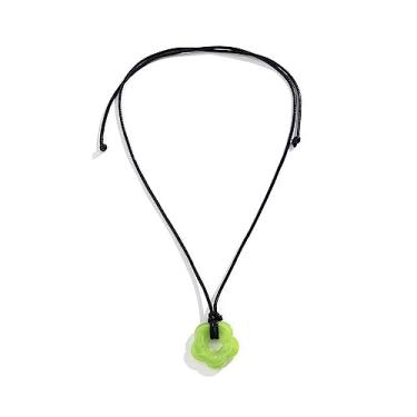 Imagem de Colar boêmio com pingente de flor para meninas com pingente simples de cera, corrente de clavícula, corrente de suéter, Style1, Liga de aço, Sem Pedra Preciosa