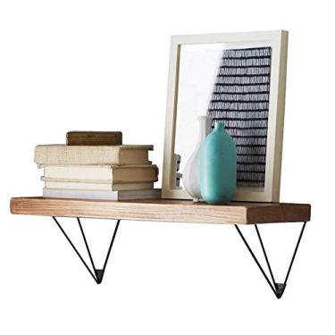 Imagem de Prateleira de parede/prateleira de parede de fundo nórdico de madeira maciça/estante de livros/suporte de flores (tamanho: 6020 cm)