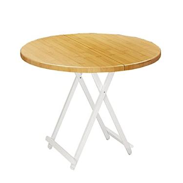 Imagem de Mesa dobrável/mesa de jantar, mesa redonda para pequenos apartamentos domésticos, mesa portátil para uso externo, para família, ao ar livre, 7 cores (C 80 × 75 cm)