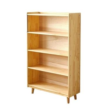 Imagem de Prateleira de armazenamento de quarto de madeira maciça, estante simples armário organizador independente moderno (cor: 120 x 30 x 65 cm) (81 x 30 x 130 cm)