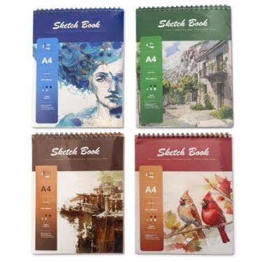 Imagem de Caderno Sketchbook Desenho Artístico Profissional Esboço A4 Gramatura 160g/m² 24 Folhas Ilustração Papel para Desenho Caderneta Com Espiral Premium