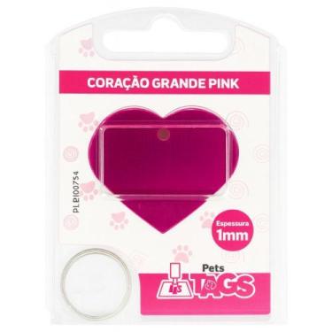 Imagem de Plaquinha de Identificação Personalizada - Coração Pink G - PETSTAGS