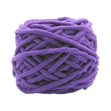 Imagem de Cachecol De Lã Grossa Multicolorido Tricotado Com Efeito De Tira De Ge