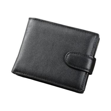 Imagem de Carteira Masculina De Couro Genuíno Com RFID E Bolso Frontal Para Moed