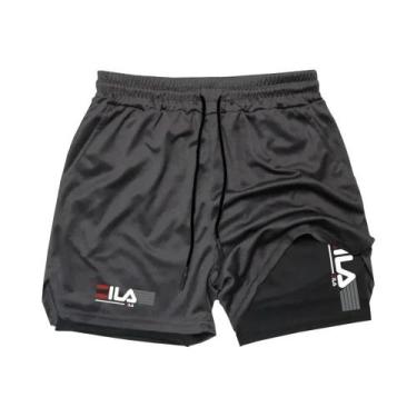 Imagem de Shorts Esportivos Masculinos De Secagem Rápida, Camada Dupla, Respiráv