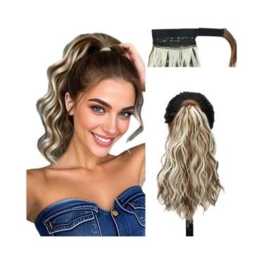 Imagem de Peruca Sintética Cacheada Com Rede Invisível, Rabo De Cavalo Curto Com