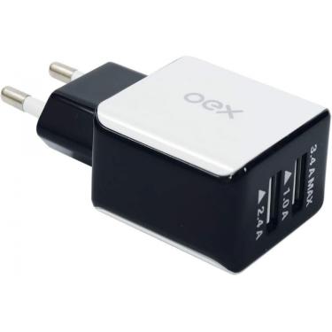 Imagem de Carregador De Tomada Com Duas Entradas Usb Oex Cg201 - Preto