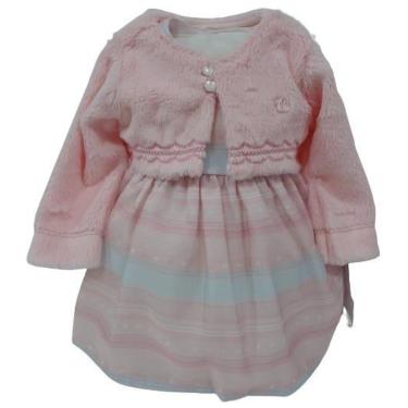 Imagem de Kit Vestido Estampado + Bolero Bebê Menina Paraiso Rf 14682-Feminino