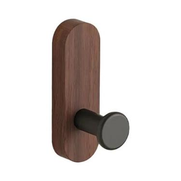 Imagem de Ganchos De Parede Autoadesivos De Madeira De Nogueira Para Casacos, To