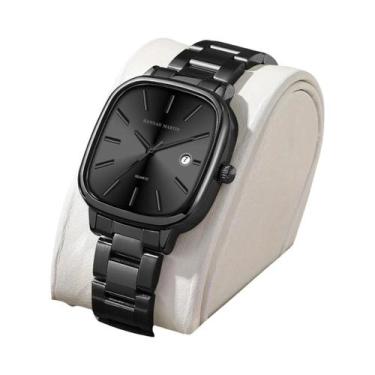 Imagem de Relógio De Quartzo Masculino Com Pulseira De Aço Inoxidável Prata E Pr