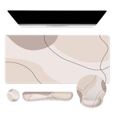 Imagem de Conjunto de mouse pad para jogos iCasso Large 4 em 1 com suporte de pu