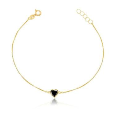 Imagem de Tornozeleira Ouro 18k 750 Pedra Coração De Zircônia 5mm - Sofistgold, 
