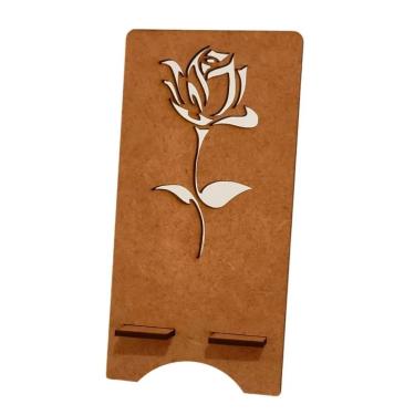 Imagem de Porta Celular Corte a Laser em MDF Cru 3MM Precisão Desmontado 16x8CM Acabamento Natural Lenobre