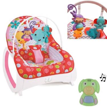 Imagem de Cadeirinha de Balanço Bebê Vermelho + Cachorro Dog Musical - Color Bab