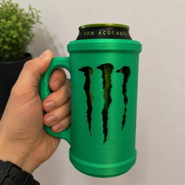 Imagem de Caneca Porta Lata Monster Vazado Suporte Energetico Cor:Verde - SEM MA