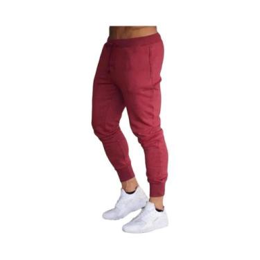 Imagem de Calças De Moletom Slim Fit Masculinas Em Algodão Para Corrida E Muscul