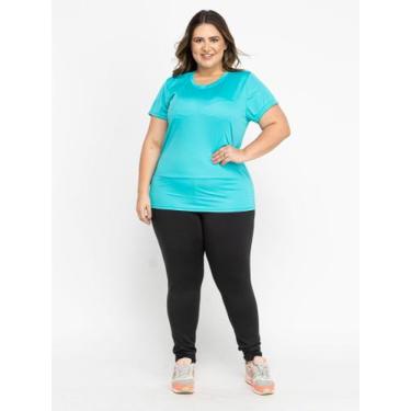 Imagem de Camiseta Feminina Dry Fit Plus Size - DCR, Azul hortênsia, M