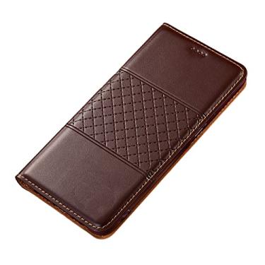 Imagem de Capa para Google Pixel 6/6 Pro com suporte para cartão de crédito, capa carteira de couro legítimo premium fecho magnético flip Folio proteção contra quedas capa de telefone à prova de choque, marrom 2,6 16,3 cm