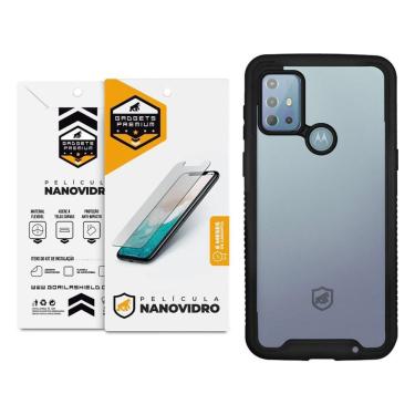 Imagem de Kit Capa Stronger e Pelicula Nano Vidro Motorola Moto G30 - Gshield