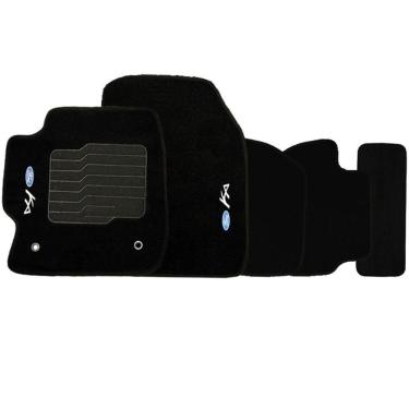 Imagem de Jogo de Tapete Automotivo Carpete Ford Ka 2015 à 2019 Soft Logo Bordado 5 Peças