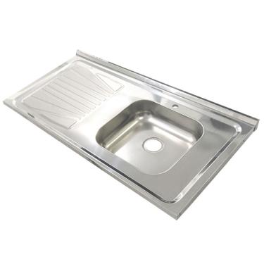 Imagem de Pia Inox Fabrinox PSD1000D 100x52cm, cuba direita e furo para torneira