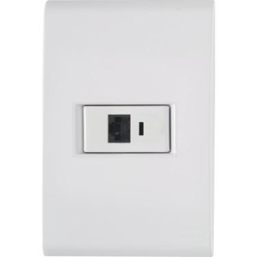 Imagem de Conj 4x2 1 Tomada Telefone Rj11 Tramontina Liz Branco