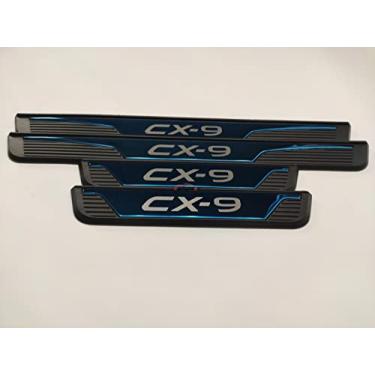 Imagem de GZBFTDH Proteção de Peitoril Soleira da Porta, para Mazda CX-9 2017-2022 Carro Acessórios, Aço Inoxidável Kick Plate Guard de Pedal de Limiar Protetor, Peças para Automóveis
