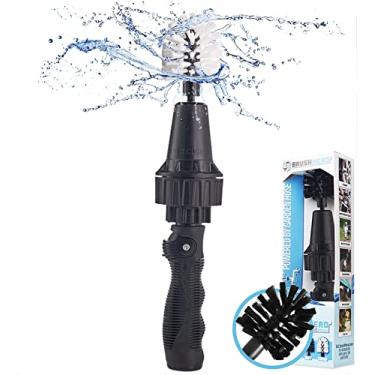 Imagem de Brush Hero Escova de roda - Kit de limpeza automatica com agua, limpador de aro alimentado para esfregar e lavar pneus, grelhas, rodas de bicicleta e motocicleta, escovas giratorias para detalhes de carro