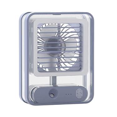 Imagem de mesa pequeno com spray névoa | Ventilador Portátil Luz Noturna LED | pé oscilante portátil nebuloso, mini USB silencioso recarregável, ventiladores pedestal Uwariloy