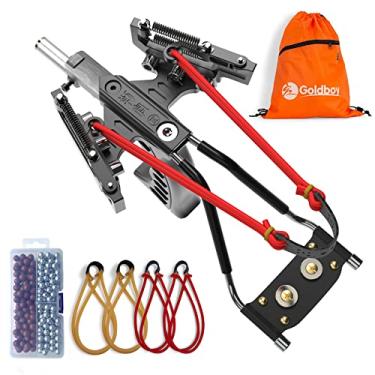 Imagem de Goldboy Estilingue profissional, estilingue de foguete de pulso com mira vermelha, estilingue de caça para adultos com 4 elásticos de substituição e 220 munição para adultos