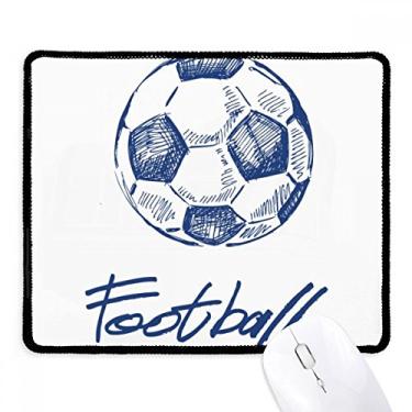 Imagem de Mousepad de futebol com padrão azul de desenho simples com bordas costuradas Tapete de borracha para jogos