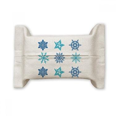 Imagem de Bolsa de linho de algodão com ilustração de floco de neve para lenços faciais