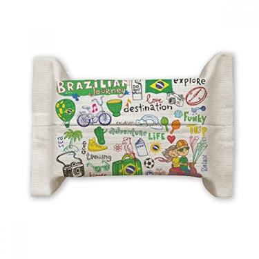 Imagem de Bolsa de linho de algodão para lenços faciais Adventure Life Brazil Journey Brazil