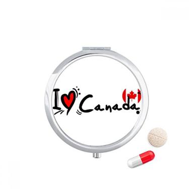Imagem de I Love Canada Word Flag Love Heart Illustration Pill Case Pocket Medicine Storage Box Dispenser Recipiente