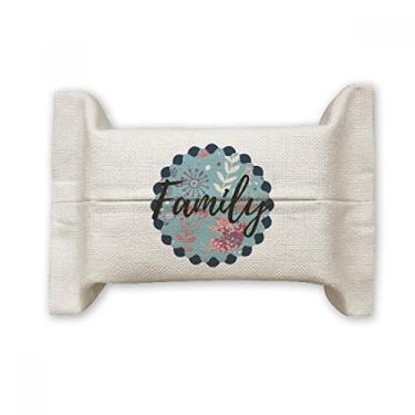 Imagem de Blue Leaf Flower Plant Paint Suporte de capa de papel para lenços faciais Saco de linho de algodão