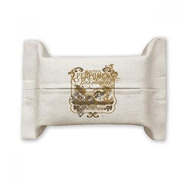 Imagem de Elefante tropical, marrom, estilo europeu, porta-capa de papel para lenços faciais, bolsa de linho de algodão