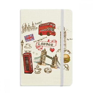 Imagem de Notebook Oficial Tecido Rígido Diário Clássico Heart Tower Bus Car RU Hamburger Landmark