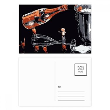 Imagem de Capa de vidro para decoração de balde de gelo, conjunto de cartão postal de aniversário, cartão de agradecimento