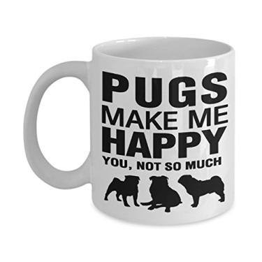Imagem de Pugs Make Me Happy - Caneca branca V2