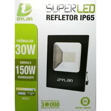 Imagem de Refletor Ip65 Super Led 30W 6000K Luz Branca Fria Dylan