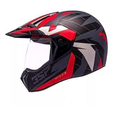 Imagem de Capacete Moto Bieffe 3 Sport Hills Cinza Vermelho Fosco (56)