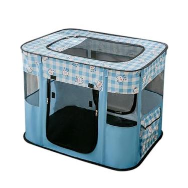 Imagem de UOSIA Puppy Playpen, Portátil Dog Play Pen Caixas Dobráveis Canil Pop Up Pet Tent Pet Playground Indoor/Outdoor Para Dogie Kitten Coelho-Blue-XL