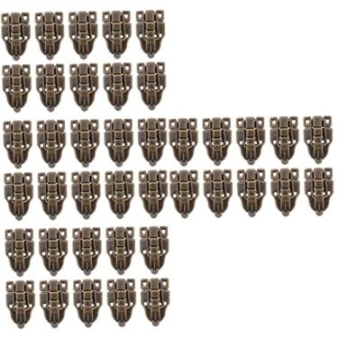 Imagem de 40 peças de fechadura de caixa de madeira trava de porta de armário bagagem vintage prata travas de caixa de bagagem alternar bronze bico de pato alternar ferrolho travas caixa de jóias alternar ferro