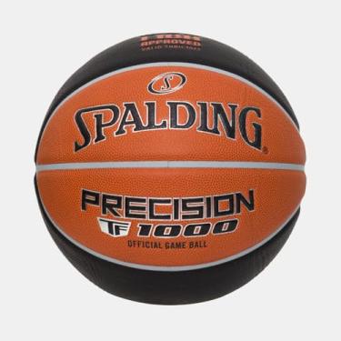 Imagem de Bola Basquete Spalding Precision TF-1000 Indoor FIBA, preto, laranja